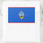 Rechteck Aufkleber mit Flagge von Guam, USA. (Tasche)
