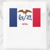 Rechteck Aufkleber mit Flagge von Iowa, USA. (Tasche)