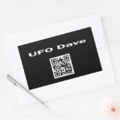 Rechteck-Aufkleber mit UFO-Dave-Logo und QR-Code Rechteckiger Aufkleber (Umschlag)