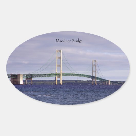 Rechteck der Mackinac-Brücke oder ovaler Aufkleber (Vorderseite)
