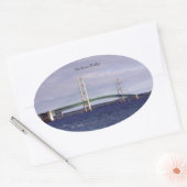 Rechteck der Mackinac-Brücke oder ovaler Aufkleber (Umschlag)