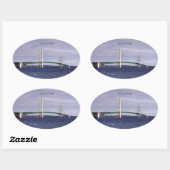 Rechteck der Mackinac-Brücke oder ovaler Aufkleber (Blatt)