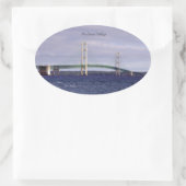 Rechteck der Mackinac-Brücke oder ovaler Aufkleber (Tasche)