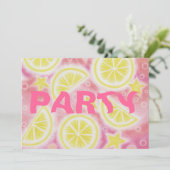 Rechteck der Party Einladung "Lemonade" in Rosa (Stehend Vorderseite)