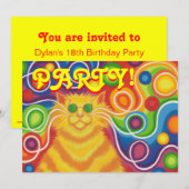 Rechteck der Psy-cat-delischen Party Einladung (Vorne/Hinten)