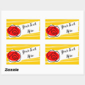 Rechteck der spanischen Rose Rechteckiger Aufkleber (Blatt)