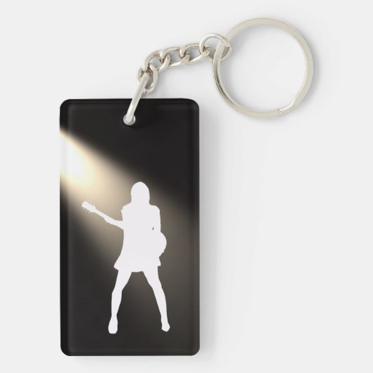 Rechteck (doppelseitig) Schlüsselanhänger (Rückseite)