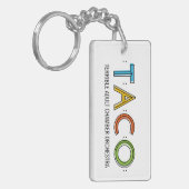 Rechteck (doppelseitiger) TACO Schlüsselanhänger (Vorderseite links)