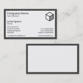 Rechteck - dunkelgrauer Kunststoff Visitenkarte (Vorne/Hinten)