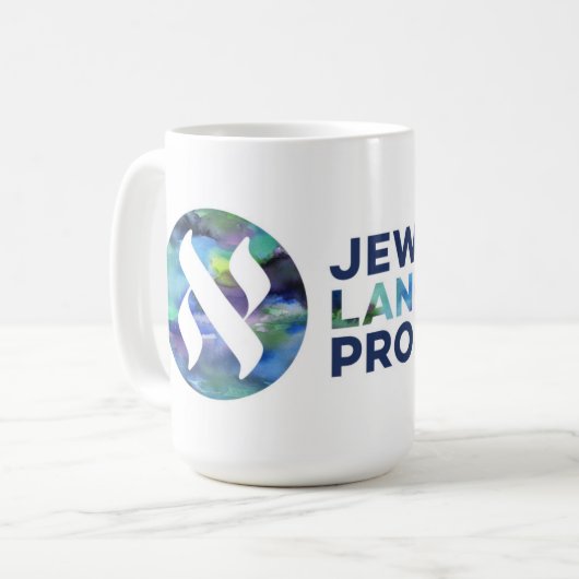 Rechteck-Logo des jüdischen Sprachprojekts Kaffeetasse (Vorderseite Links)