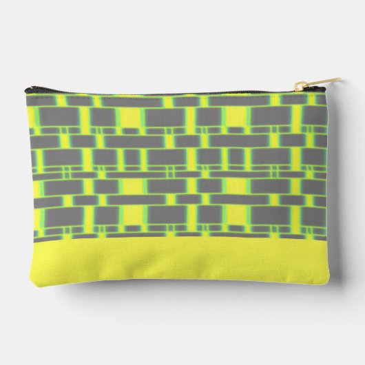 Rechteck Muster Grau 14 Zubehörtasche (Rückseite)