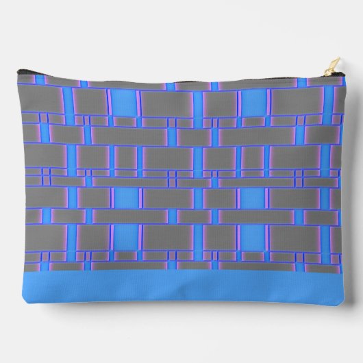 Rechteck Muster Grau 7 Zubehörtasche (Rückseite)