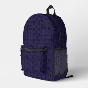 Rechteck Muster Neutrale Marine Bedruckter Rucksack