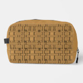 Rechteck Muster neutrales Karamell Waschbeutel (Vorderseite)