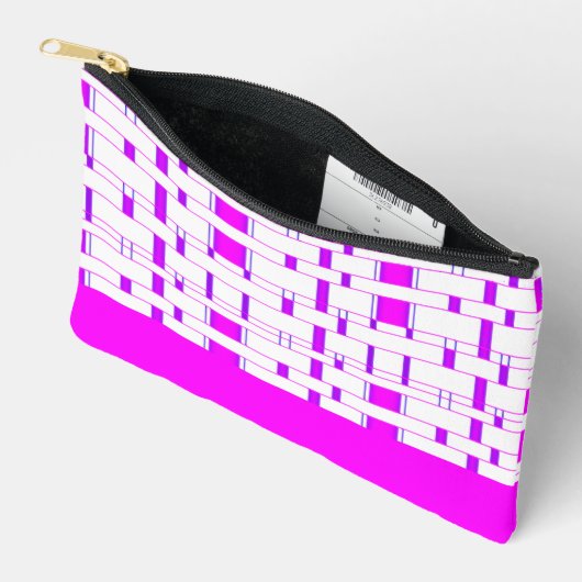 Rechteck Muster Weiß 6 Zubehörtasche (Offen)