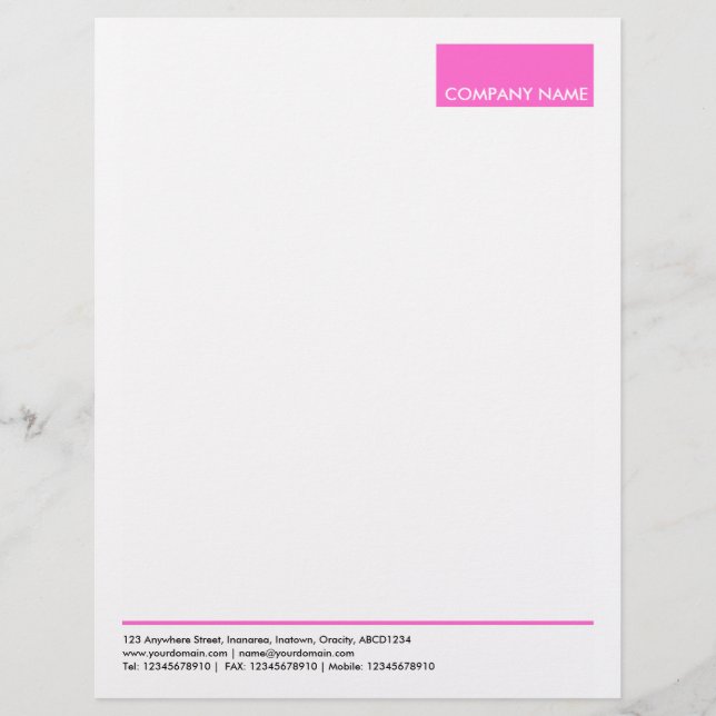 Rechteck - Rosa Briefkopf (Vorderseite)