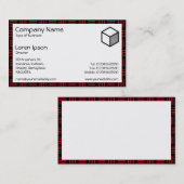 Rechteck - Rote und schwarze Linien Visitenkarte (Vorne/Hinten)