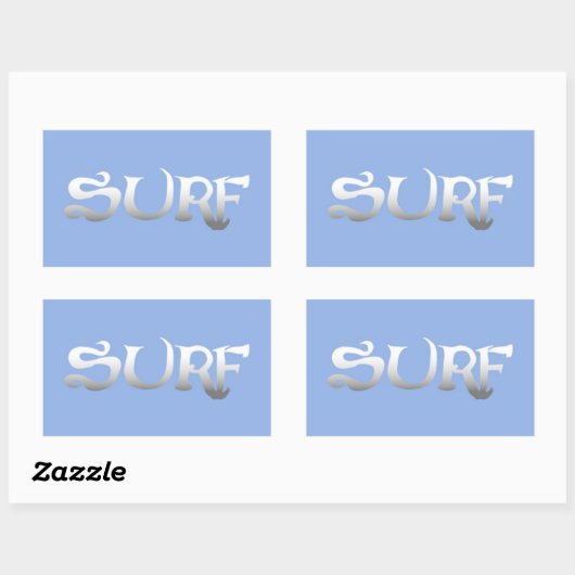 Rechteck Surf große Aufkleber (Blatt)