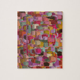 Rechteck- und Streifendesign in Multicolore Puzzle
