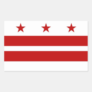 Rechteckaufkleber mit Flagge des Washington DC Rechteckiger Aufkleber