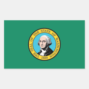 Rechteckaufkleber mit Flagge von Washington-Staat Rechteckiger Aufkleber