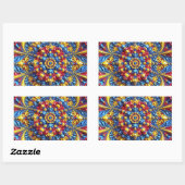 Rechteckaufkleber mit rumänischen Farben Rechteckiger Aufkleber (Blatt)