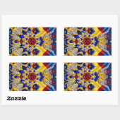 Rechteckaufkleber mit rumänischen Farben Rechteckiger Aufkleber (Blatt)