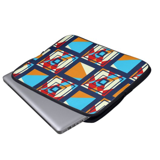 Rechtecke aus bunten Stücken. Trendnahtlose Pappe Laptopschutzhülle (Vorne Knopf)