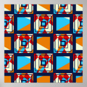 Rechtecke aus bunten Stücken. Trendnahtlose Pappe Poster (Vorne)