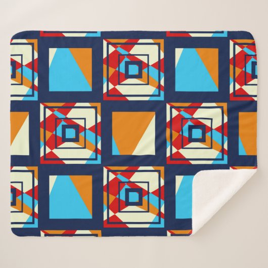 Rechtecke aus bunten Stücken. Trendnahtlose Pappe Sherpadecke (Vorderseite (Horizontal))