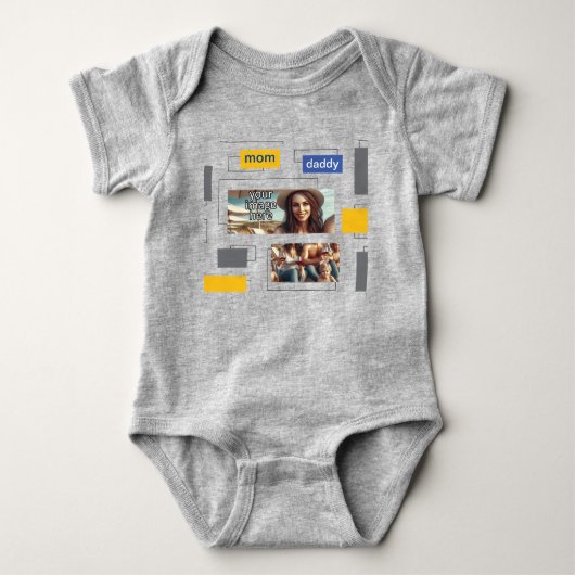 Rechtecke Baby Strampler (Vorderseite)