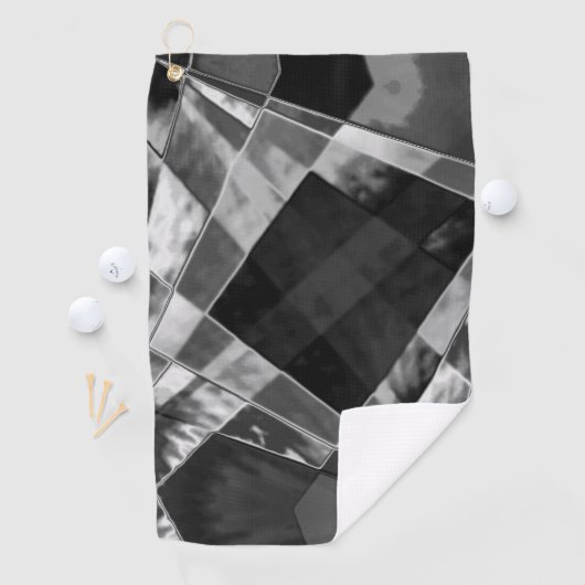 Rechtecke, eingearbeitet oder gestreckt, schwarz, golfhandtuch (Insitu)