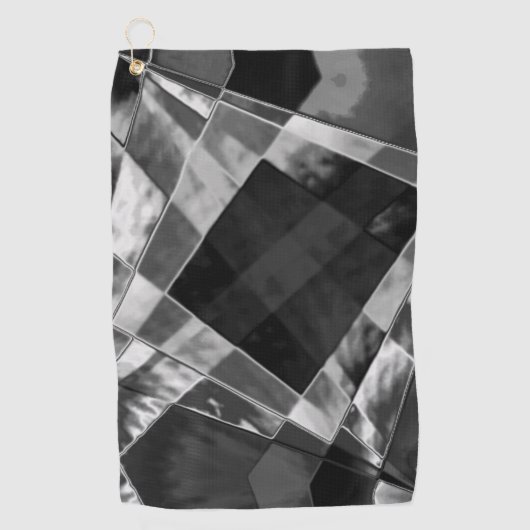 Rechtecke, eingearbeitet oder gestreckt, schwarz, golfhandtuch (Vorderseite)