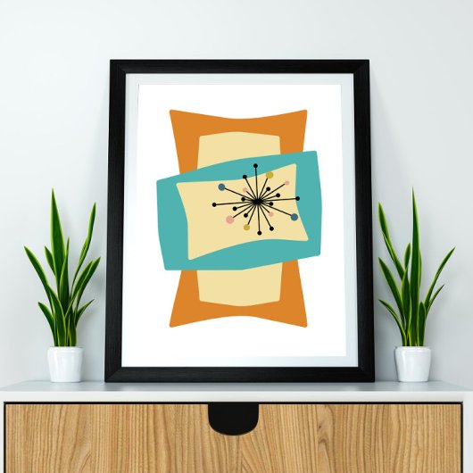 Rechtecke im Mittelalter drücken Modernes Retro-Po Poster