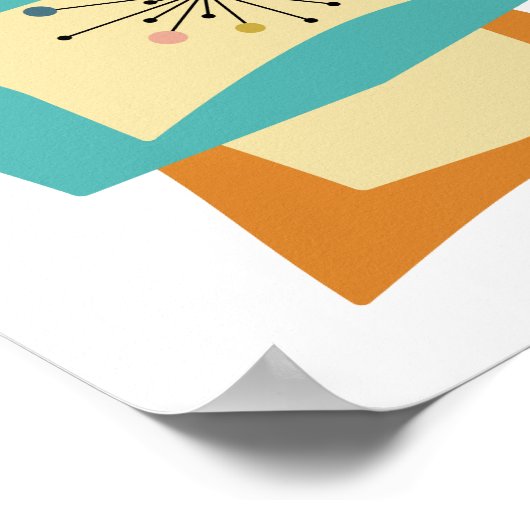 Rechtecke im Mittelalter drücken Modernes Retro-Po Poster (Ecke)