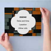 Rechtecke in grün orange flyer (Hand)