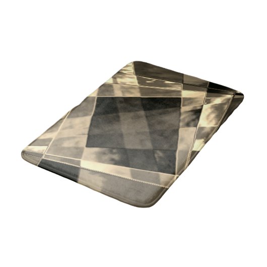 Rechtecke in Holz oder Beige geneigt? Badematte (Schrägansicht)