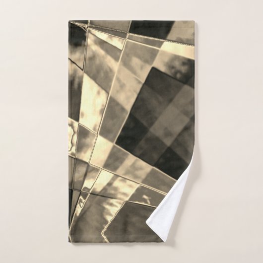 Rechtecke in Holz oder Beige geneigt? Badhandtuch Set (Handtuch)
