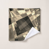 Rechtecke in Holz oder Beige geneigt? Badhandtuch Set (Waschlappen)