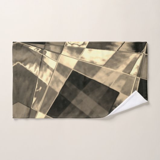 Rechtecke in Holz oder Beige geneigt? Badhandtuch Set (Handtuch)