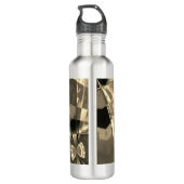 Rechtecke in Holz oder Beige geneigt? Edelstahlflasche (Rückseite)