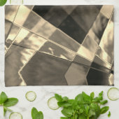 Rechtecke in Holz oder Beige geneigt? Geschirrtuch (Gefaltet)