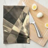 Rechtecke in Holz oder Beige geneigt? Geschirrtuch (Viertel Falte)