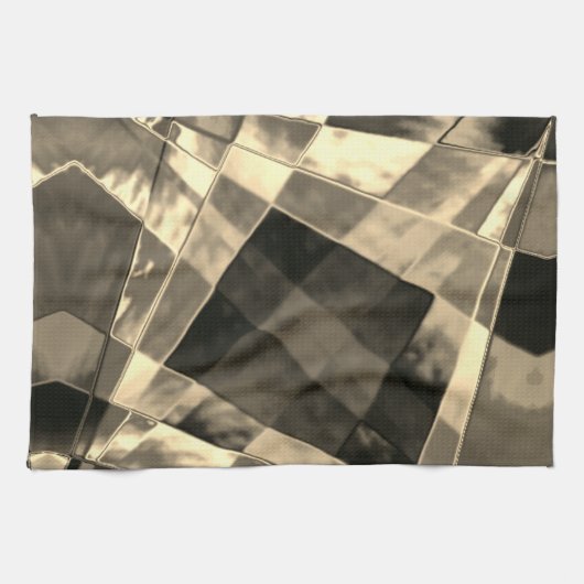 Rechtecke in Holz oder Beige geneigt? Geschirrtuch (Horizontal)