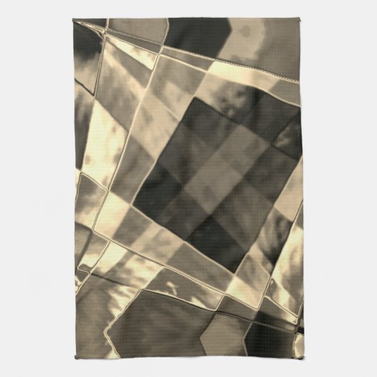 Rechtecke in Holz oder Beige geneigt? Geschirrtuch (Vertikal)