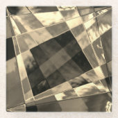 Rechtecke in Holz oder Beige geneigt? Glasuntersetzer (Vorderseite)