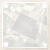 Rechtecke in Holz oder Beige geneigt? Glasuntersetzer (Rückseite)