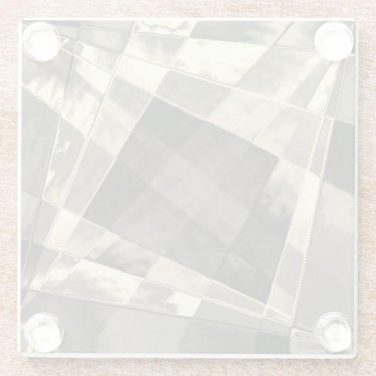 Rechtecke in Holz oder Beige geneigt? Glasuntersetzer (Rückseite)