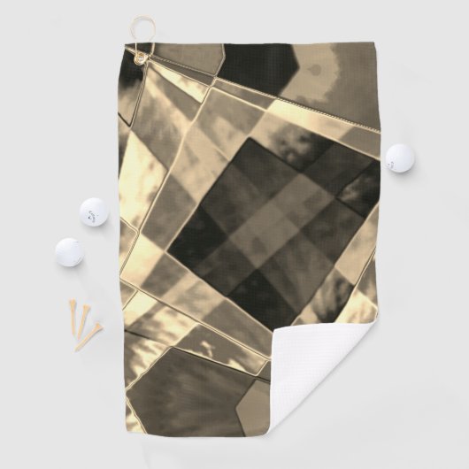 Rechtecke in Holz oder Beige geneigt? Golfhandtuch (Insitu)