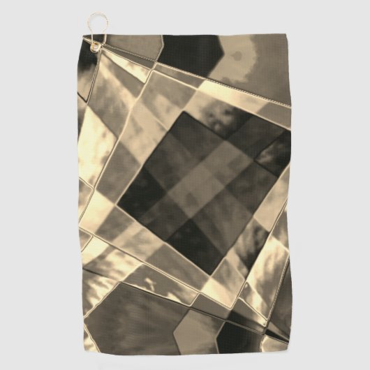 Rechtecke in Holz oder Beige geneigt? Golfhandtuch (Vorderseite)